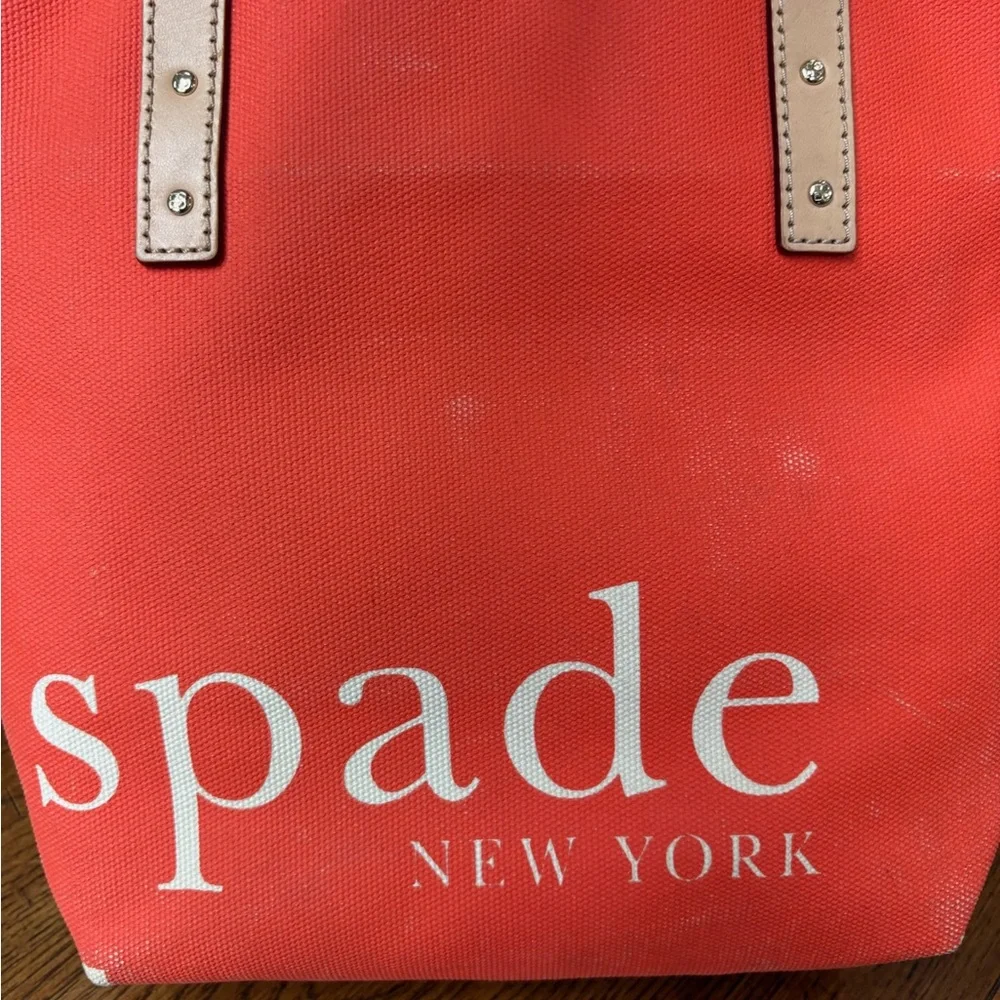 Kate Spade Vibrant Pink and Cream Canvas Tote - Picture 11 of 11